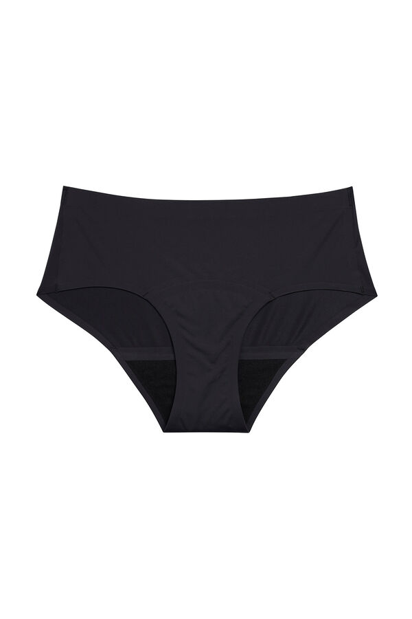 Modibodi Black recycled nylon seamless boyleg period panty moderate heavy absorbency black
