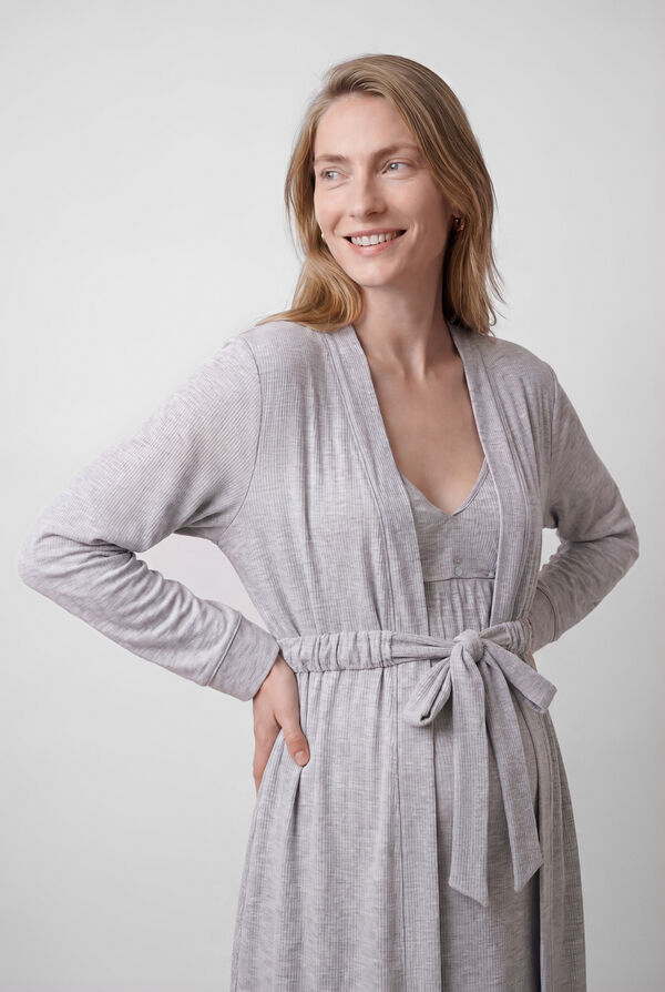 Women'secret Grey belted midi robe grey