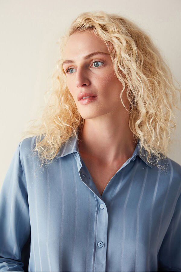 Penti Pijama camisero largo azul blue