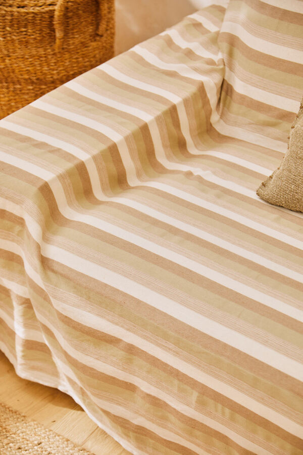 Calma House Green striped cotton bedspread Luxor 180x260 green