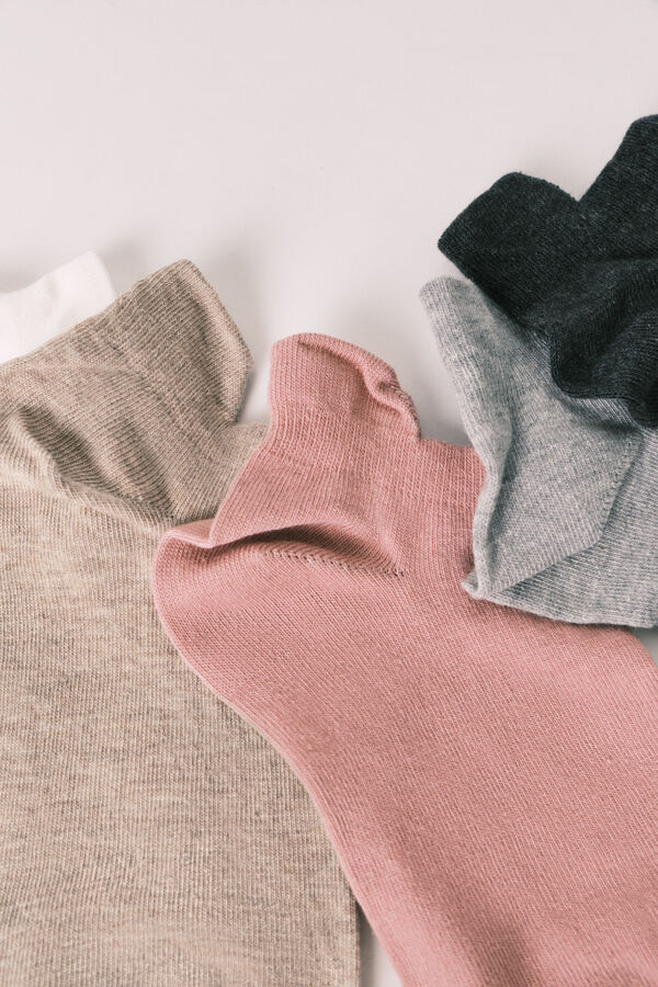 Women'secret Pack de 5 chaussettes courtes assorties imprim&eacute;