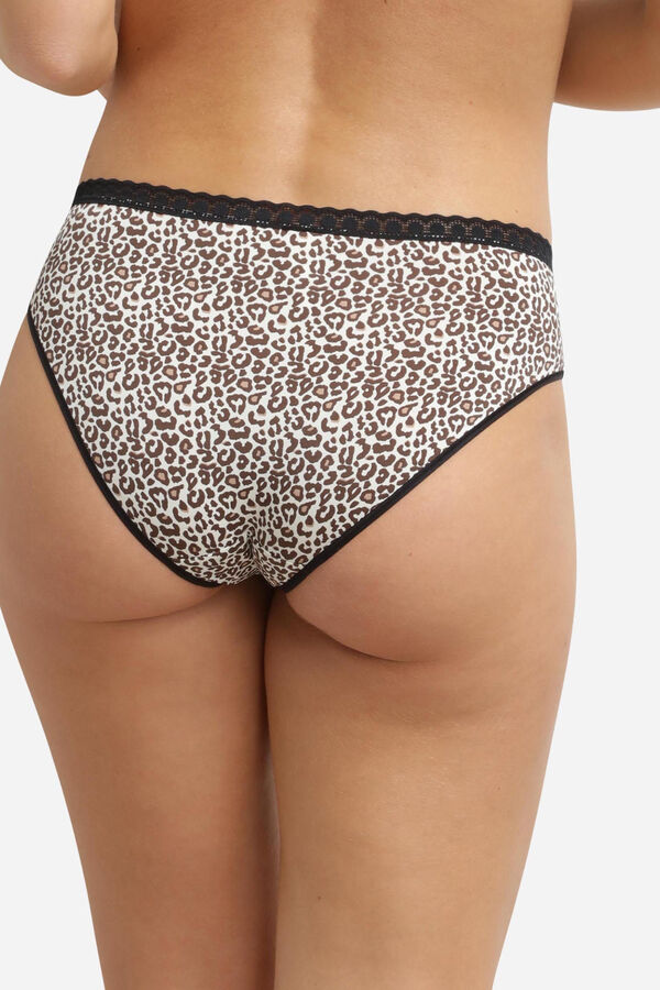 DIM Microfibre and lace classic panty nude