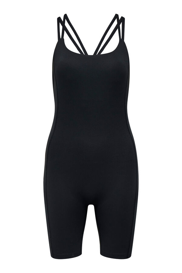 Only Play Mono corto t&eacute;cnico de tirantes  negro