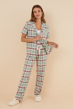 Womensecret Pijama camiseiro algodão xadrez estampado