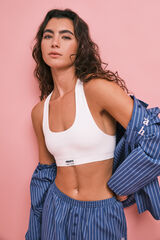 HI&BYE Beige seamless padded sports bra beige