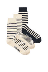 Jack & Jones 3-pack striped socks white