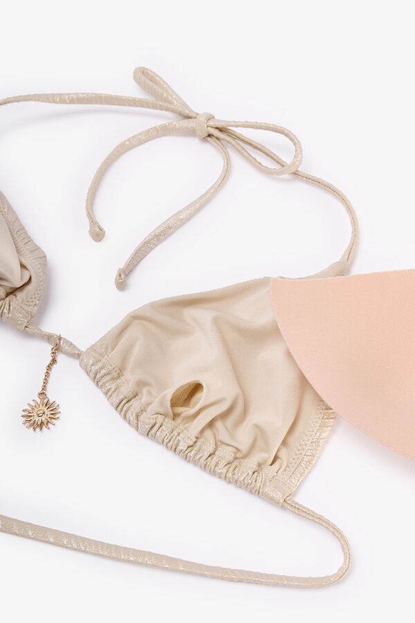 Penti Shimmer non-wired halterneck bikini top beige