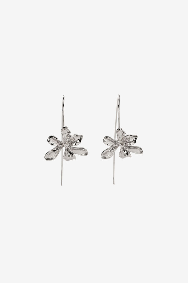 Vilanova Pendientes flor plateados gris