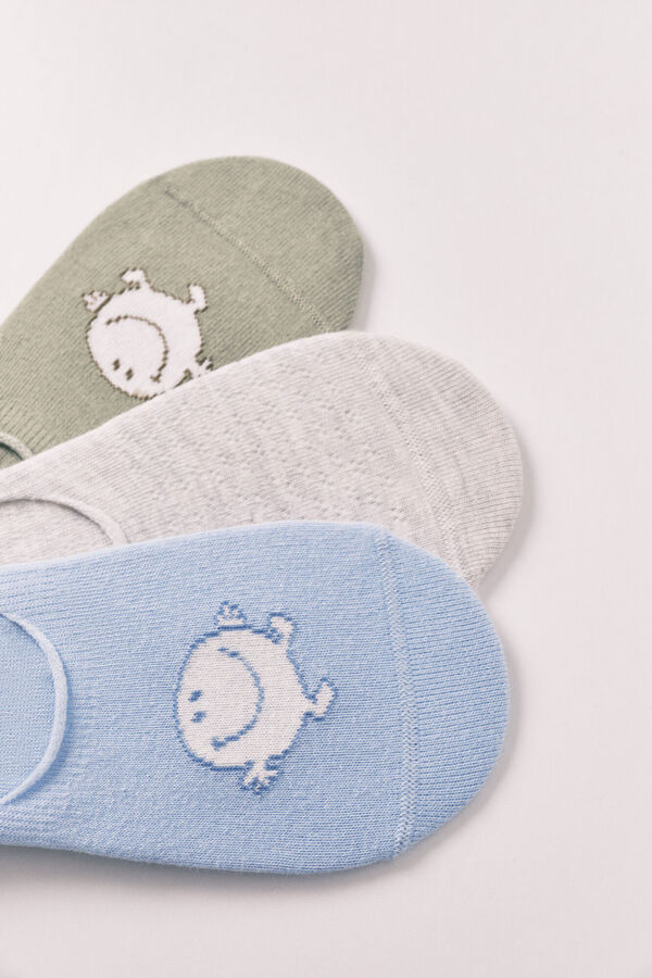 Women'secret Mr. Men print 3-pack no-show socks printed