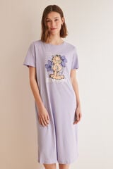 Womensecret Camisa de dormir comprida 100% algodão Garfield rosa