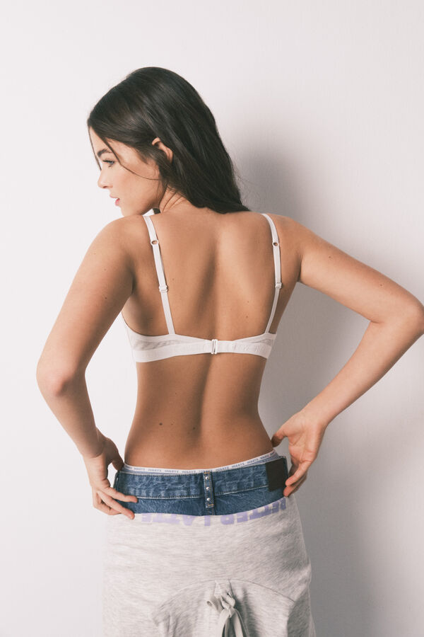 HI&BYE Grey cotton push-up bra grey