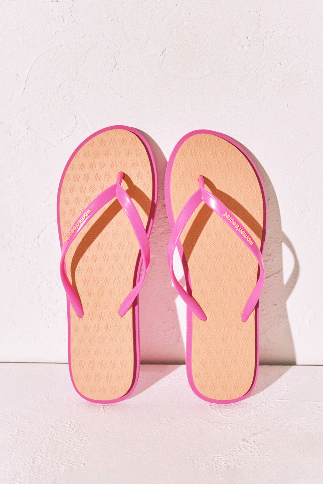 Women'secret Orange floral texture toe sandals