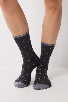 Womensecret Long black dot socks grey