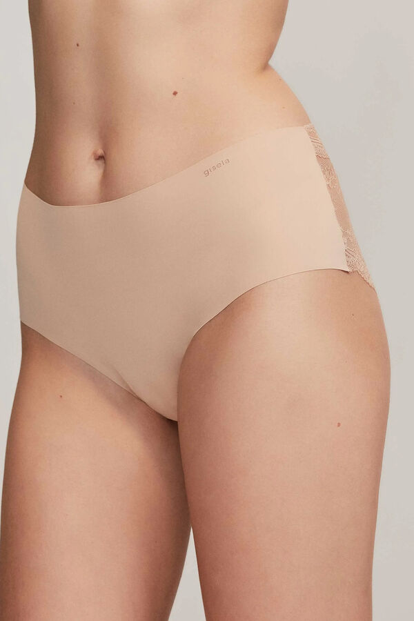 Gisela Laser cut high-rise panties Nude
