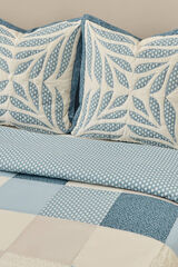 Textura Capa de edredom tradicional patchwork azul