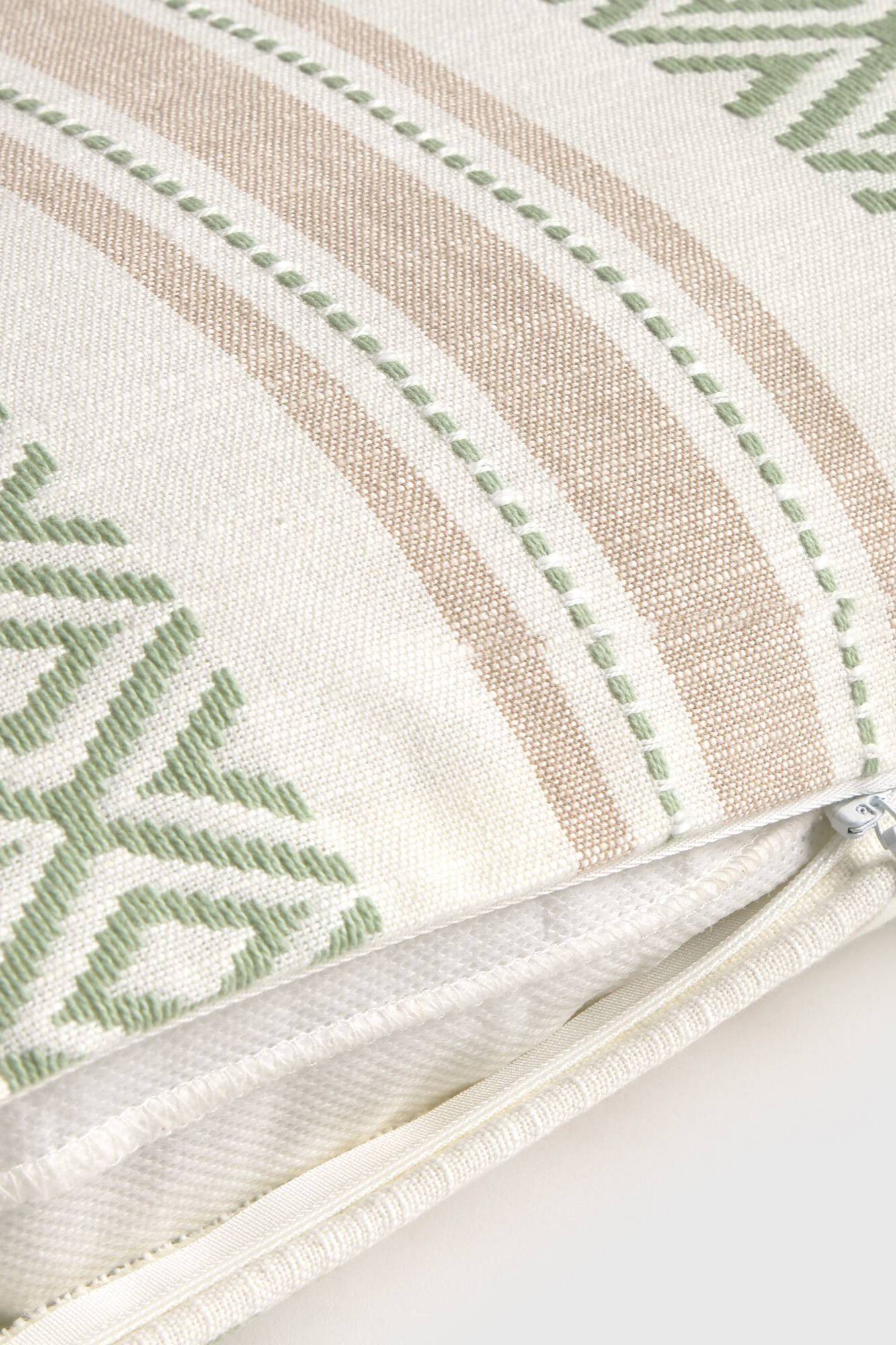 Textura Capa de almofada em algod&atilde;o bordado geom&eacute;trico