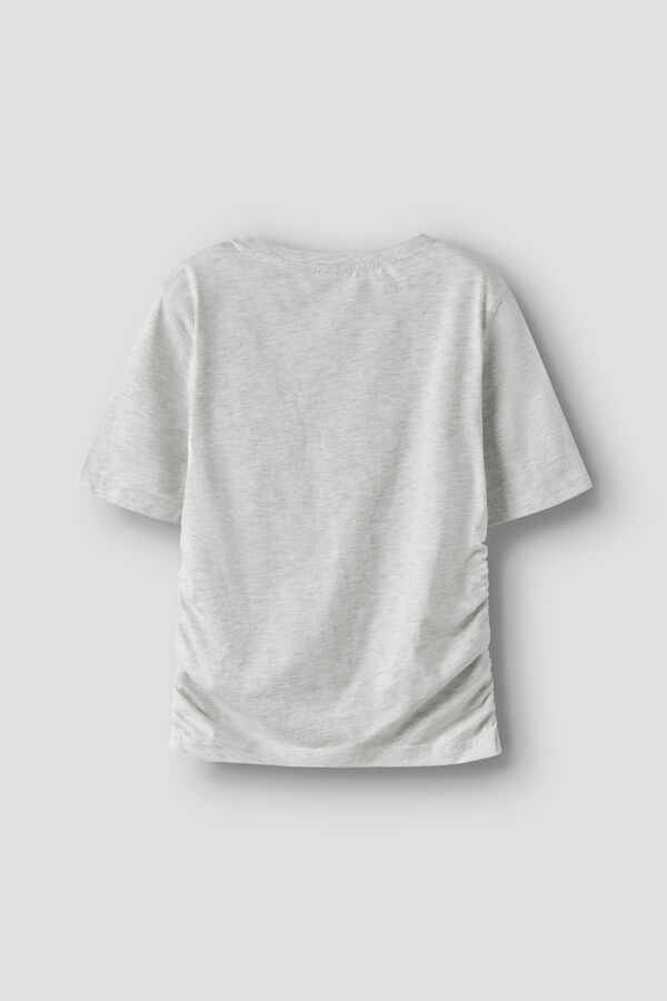 Lmtd Camiseta de manga corta con fruncido gris