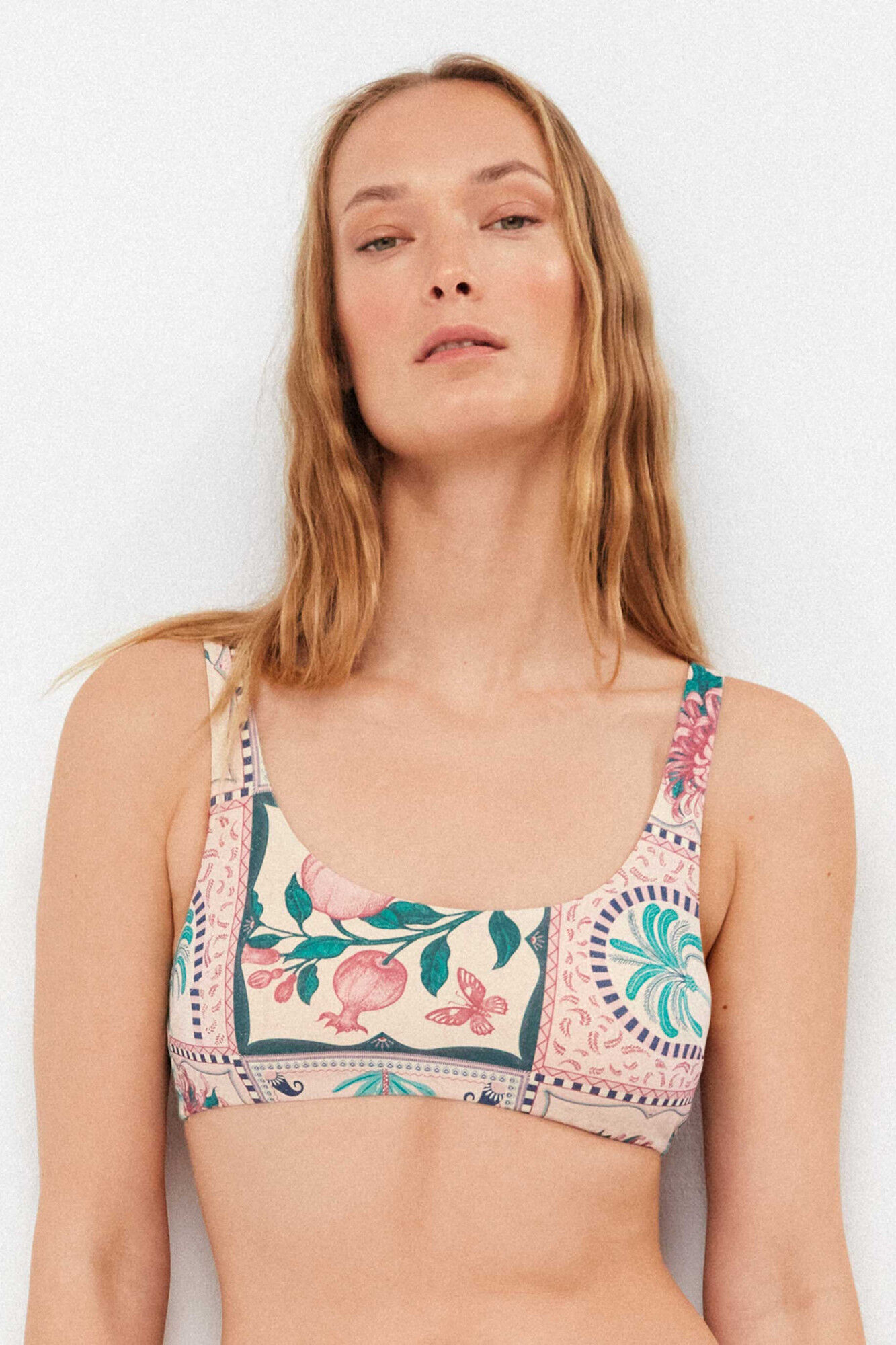 Gisela Top biqu&iacute;ni sem aro estampado mosaico