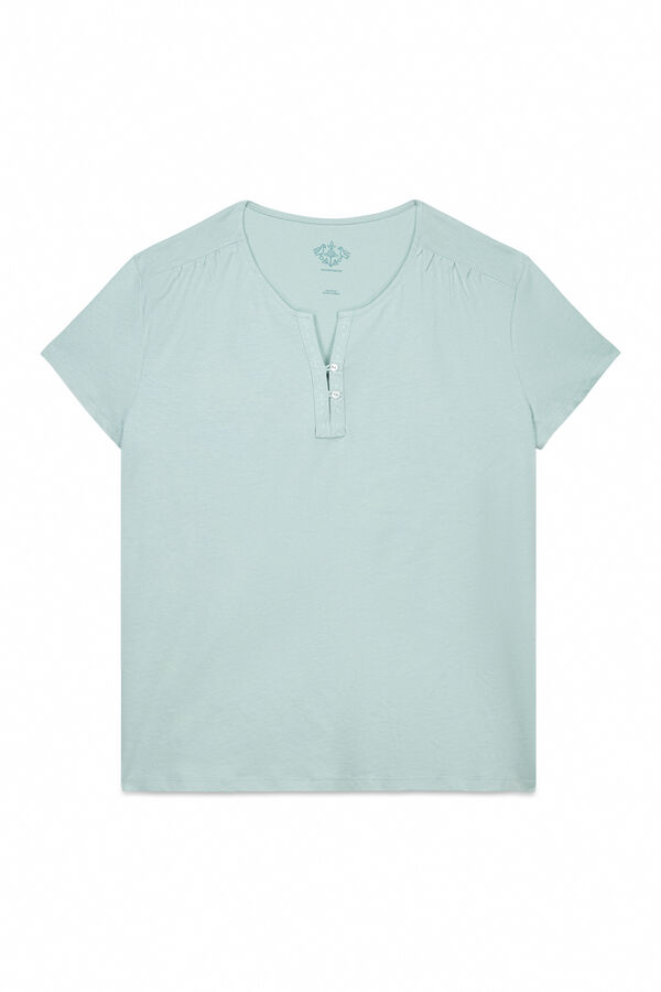 Women'secret Majica kratak rukav od 100% pamuka zelene boje Zelena