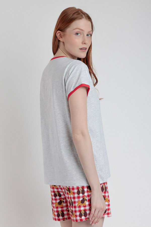 Admas Ladynd the tramp Disney women's short pajamas red