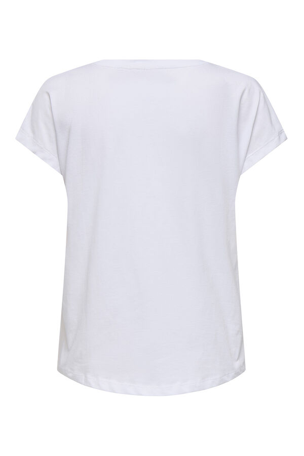 Only Play Kurz&auml;rmelig Baumwoll T-Shirt Wei&szlig;