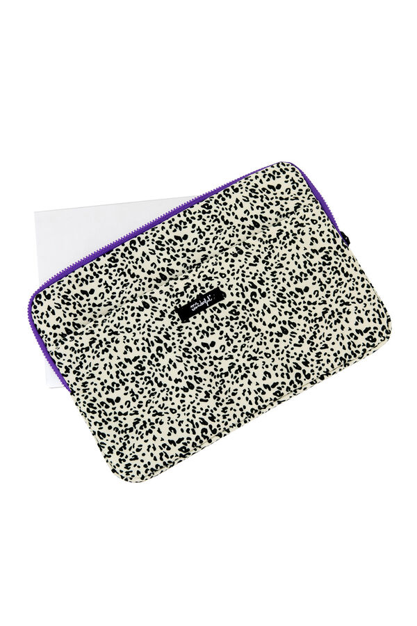 Mr. Wonderful Funda de port&aacute;til 13-14" - Animal print topos blanco