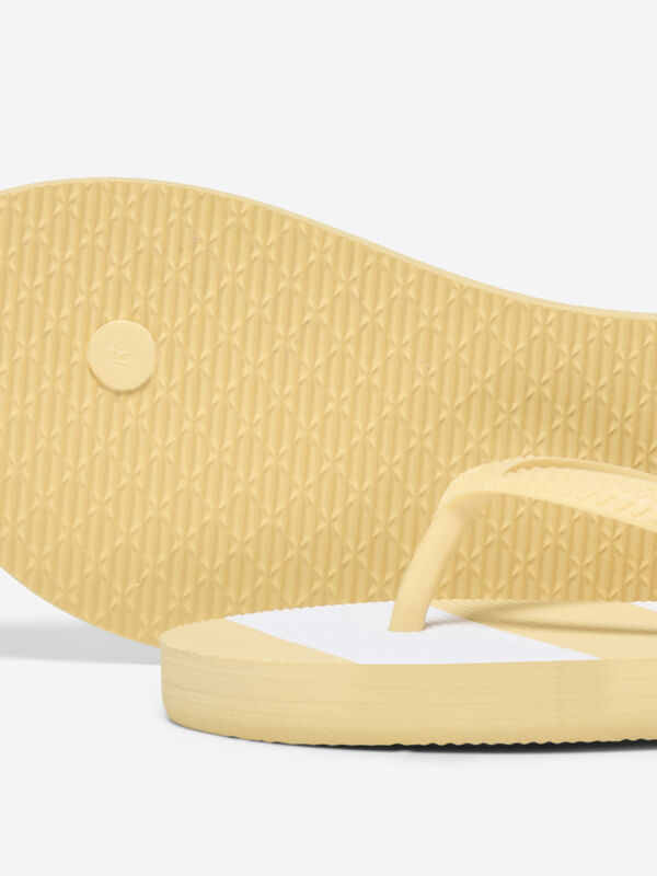 Only Yellow striped sandals printed
