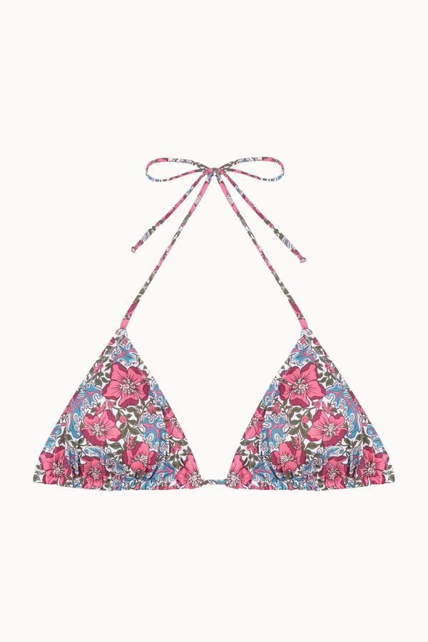 Bohodot Floral triangle bikini top white