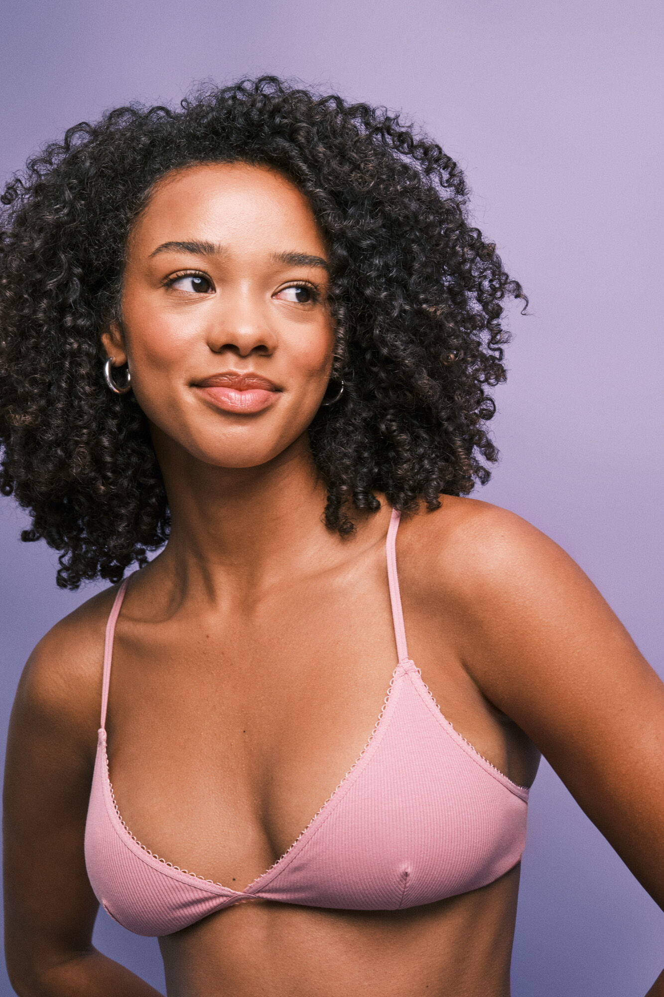 HI&BYE Pink cotton triangle bra