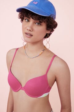 Womensecret Fuchsia cotton push-up bra pink
