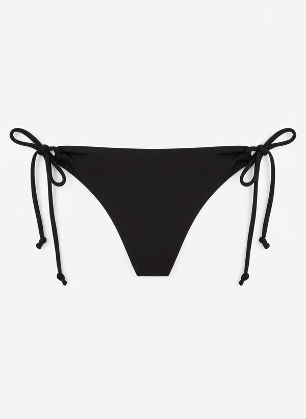 Women'secret Black classic side tie bikini bottoms black