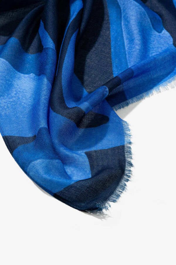 Vilanova Pa&ntilde;uelo Semitransparente Floral  azul