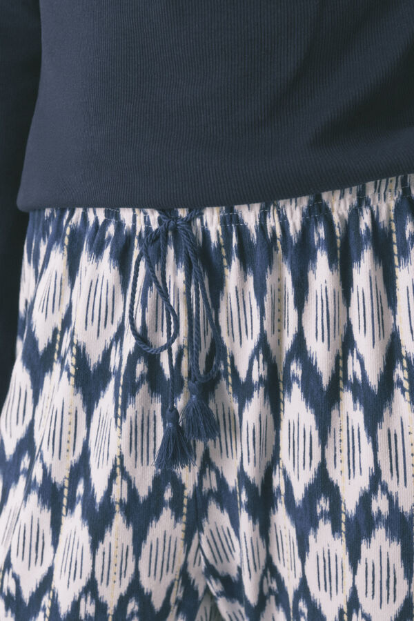 Women'secret Boho print long trousers blue