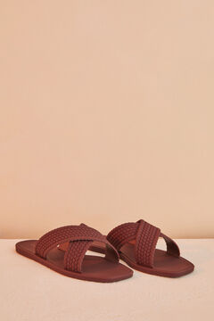 Womensecret Brown crossover sandals nude