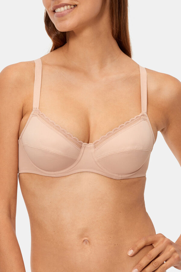 DIM Sujetador con aro de sujeci&oacute;n beige