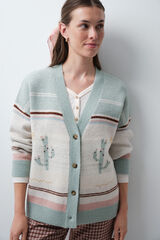 Women'secret Short knit cardigan robe printed