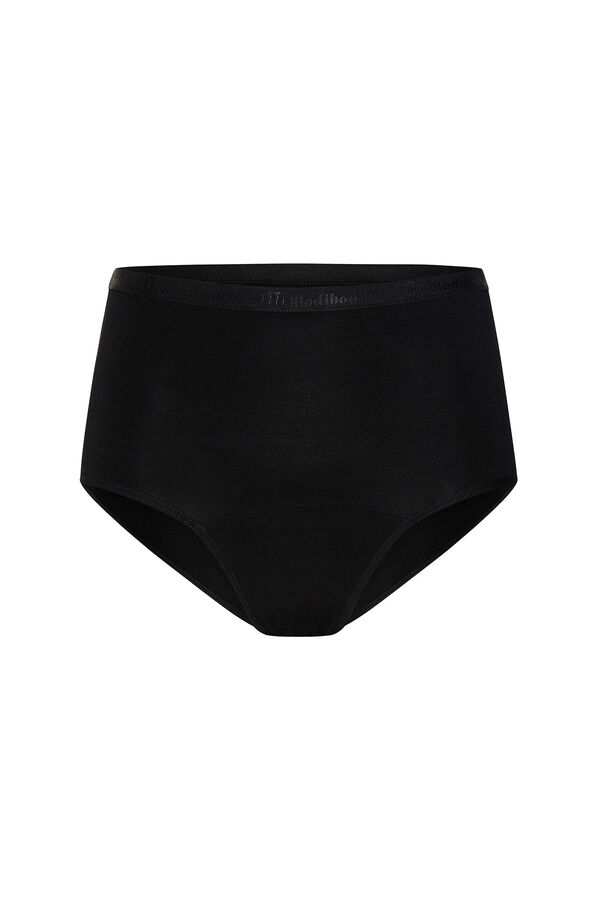 Modibodi Black bamboo classic high-waisted light moderate absorption period panty black