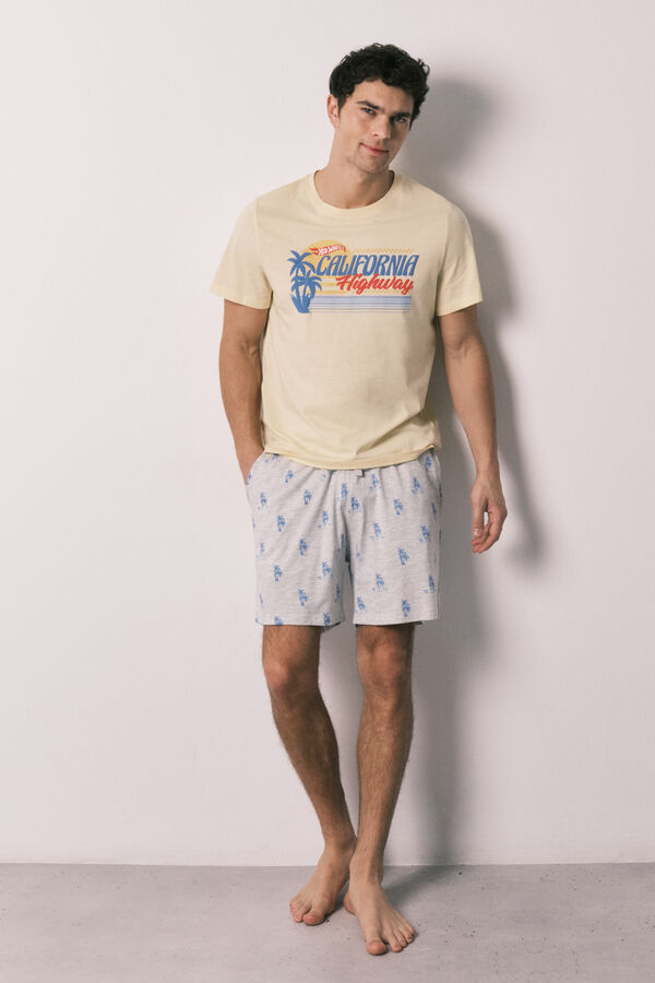 Women'secret Pyjama court pour homme en coton Hotwheels California imprim&eacute;