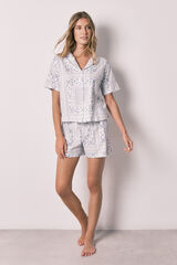 Women'secret Bandana print cotton short classic pyjamas blue