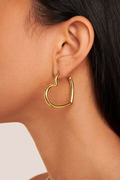 Womensecret Cuore gold-plated hoop earrings printed