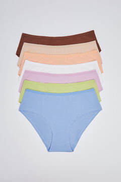 Womensecret 7-pack multicoloured cotton wide-side panties white
