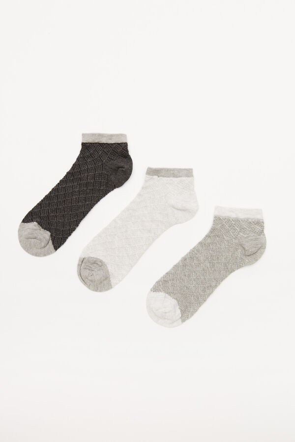 Womensecret Texturált zoknik, 3 db-os csomag rávasalt mintás