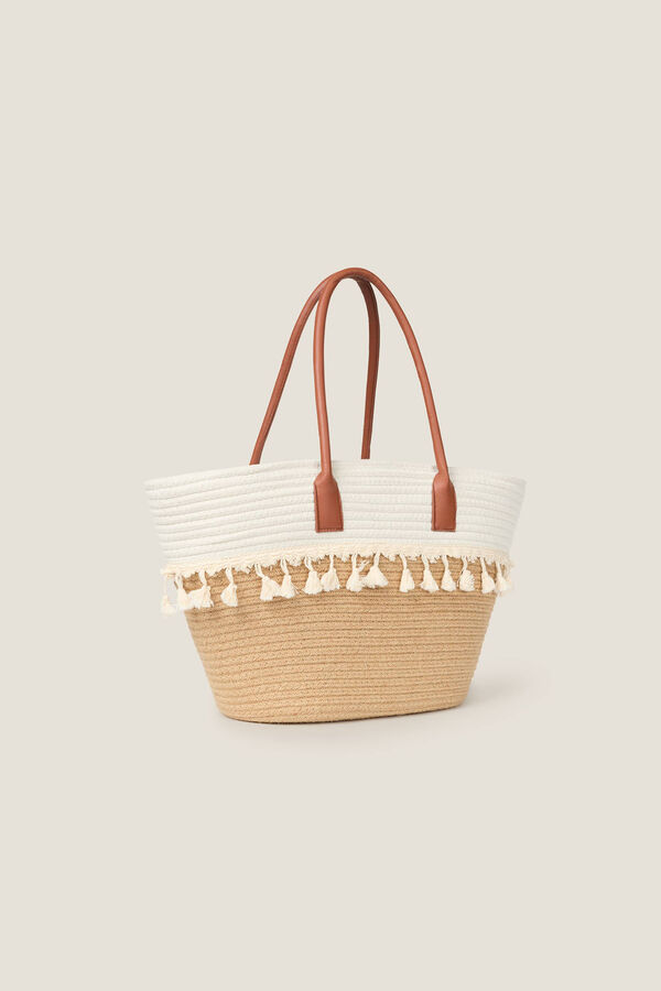 Womensecret Cotton rope basket bag bézs