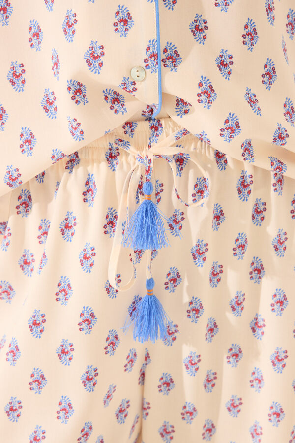 Women'secret Duga bež viskozna ko&scaron;ulja pidžama Print