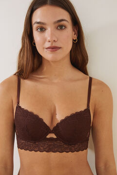 Womensecret BEAUTIFUL Classic chocolate brown lace bra nude