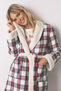 Women'secret Bata cuadros franela y borreguito