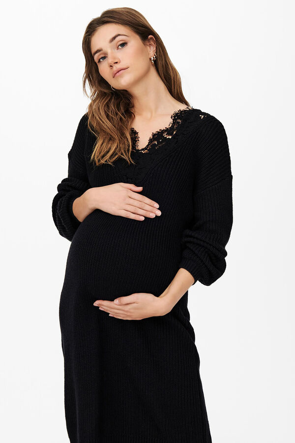 Womensecret Jersey-knit midi maternity dress black