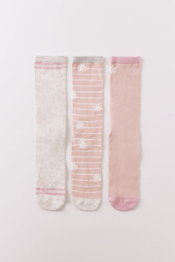Women'secret Long floral print 3-pack socks printed