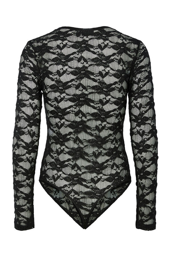Pieces Long Sleeve Lace Body black