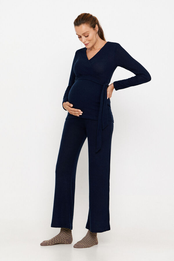 Womensecret Jersey-knit maternity wrap top  kék